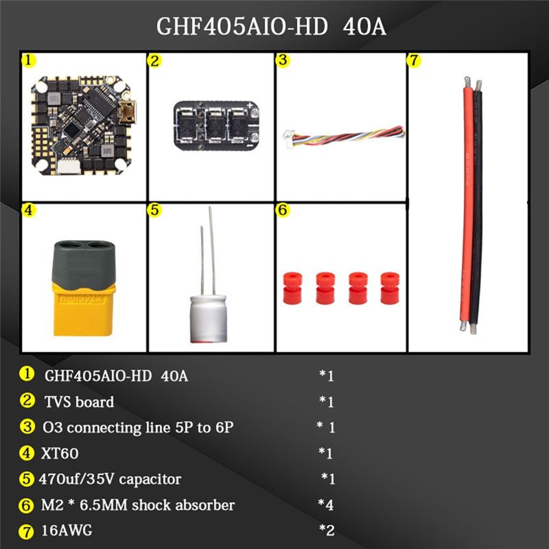 Fpv Drone Esc - ABTI-GHF405AIO-HD 40A AIO Flight Controller F405